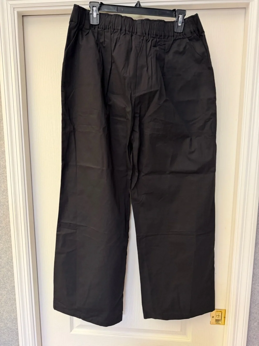 NWT HALARA Black Wide Leg Chino Pants